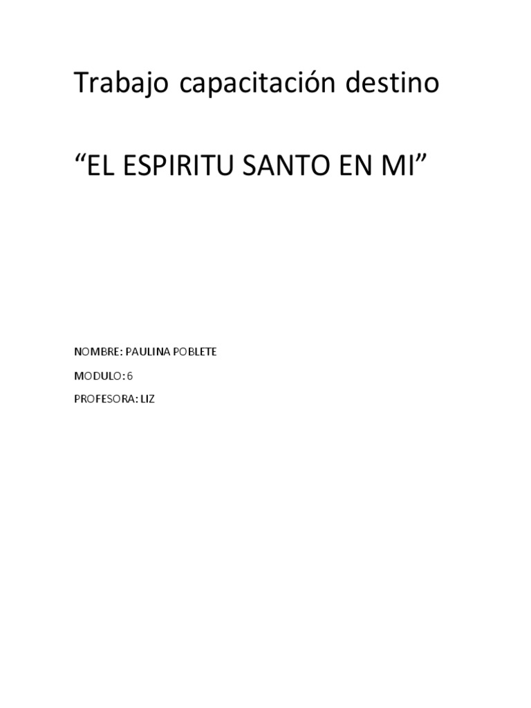 El Espíritu Santo en Mi Vida | PDF | Amor | espíritu Santo