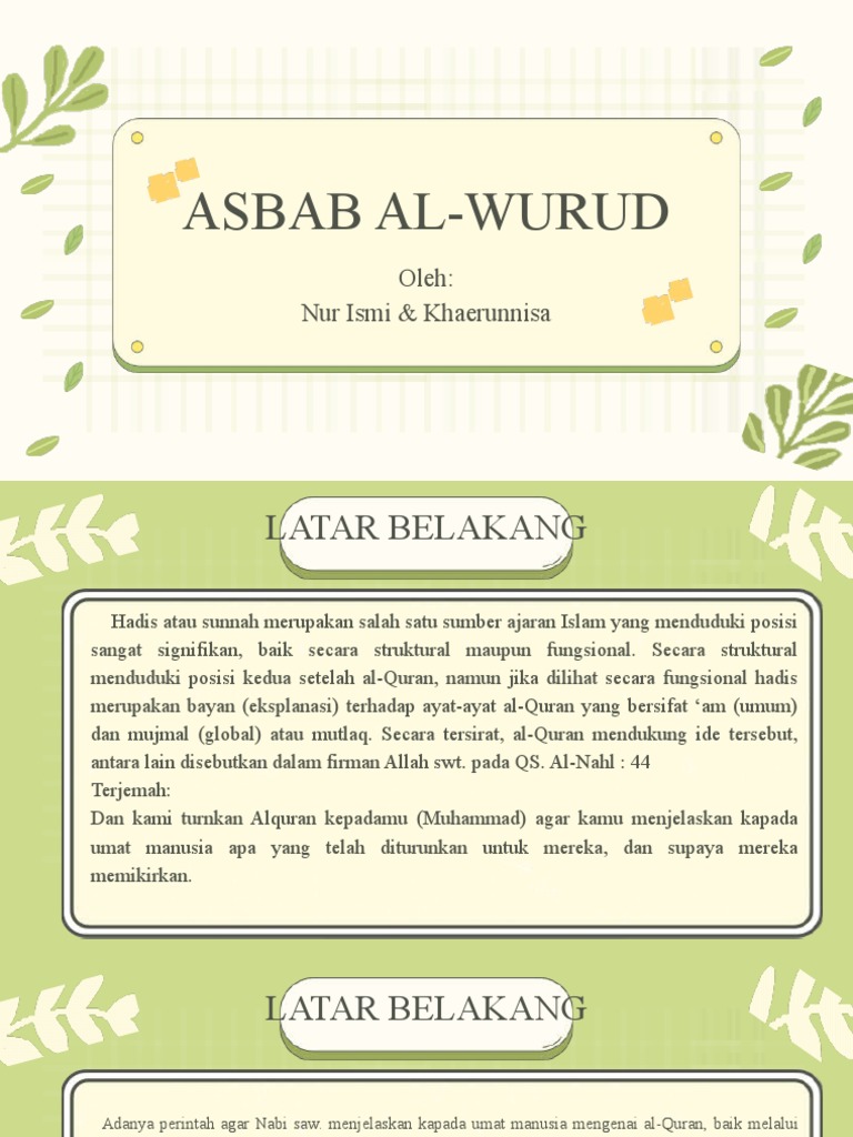 Urgensi Asbab Al-Wurud dalam Hadis | PDF