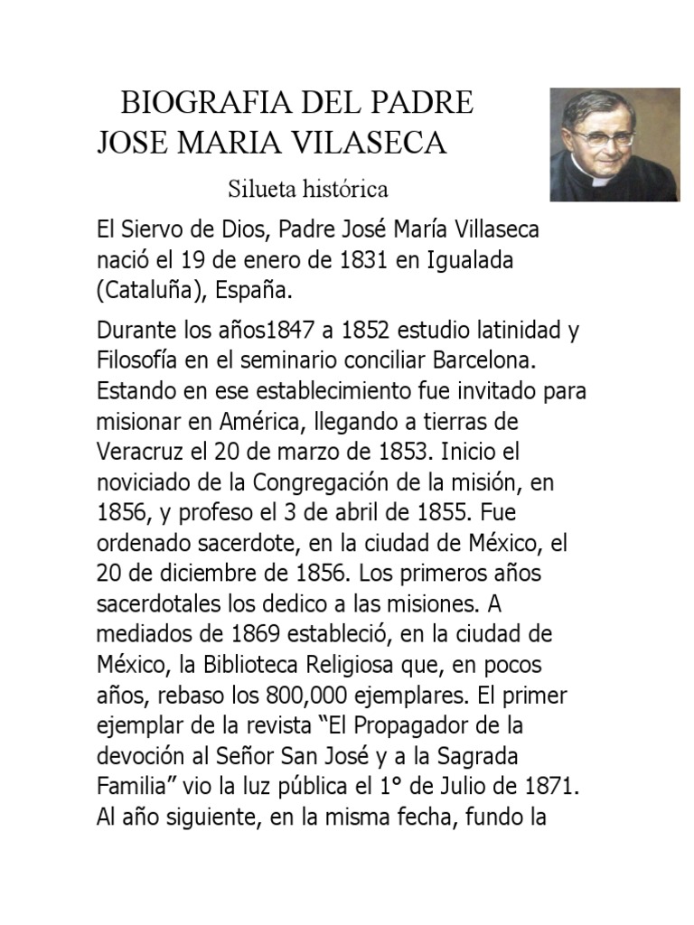 Biografia Del Padre Jose Maria Vilaseca PDF