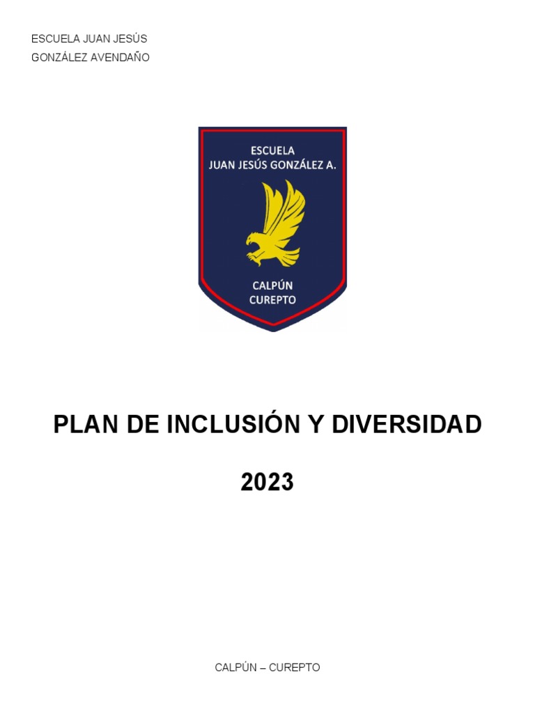 Plan de Inclusión y Diversidad Escolar 2023 | PDF | Inclusión ...
