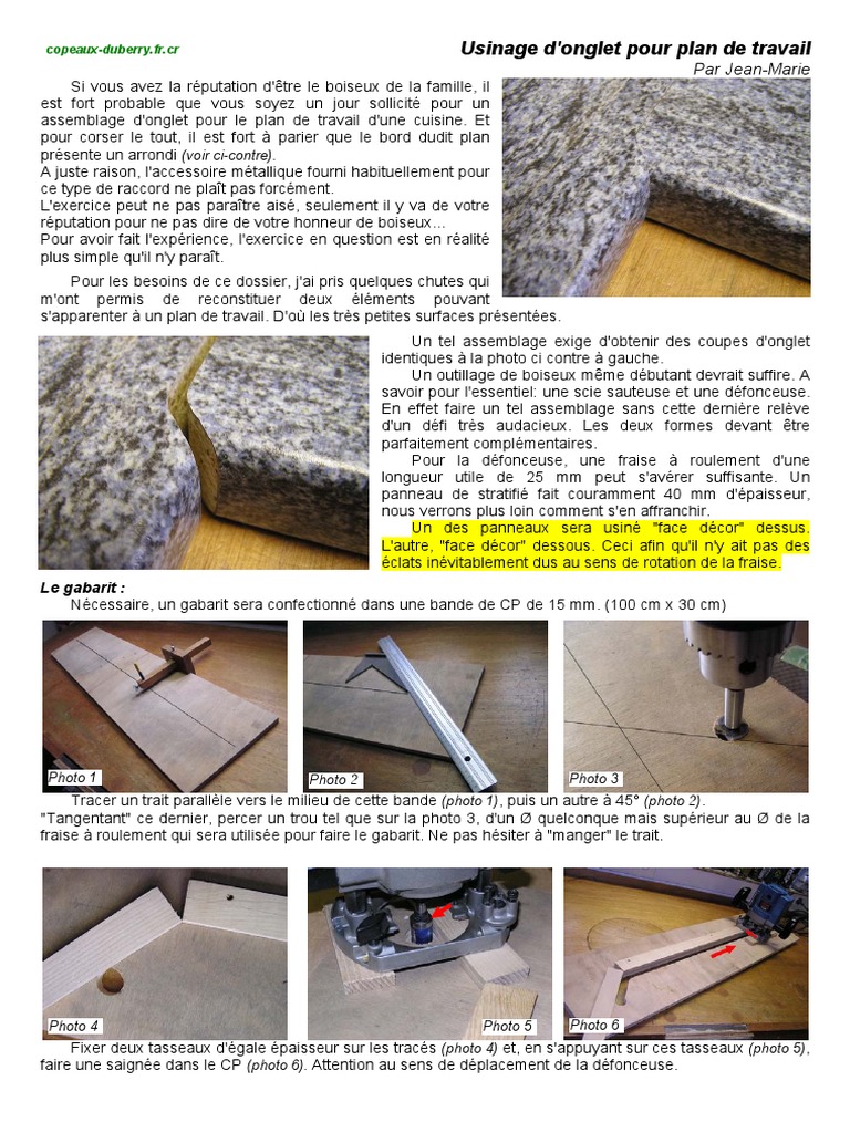 Gabarit Plan De Travail Pdf