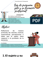 Análisis de Programa El Sujeto y Su Formación Profesional