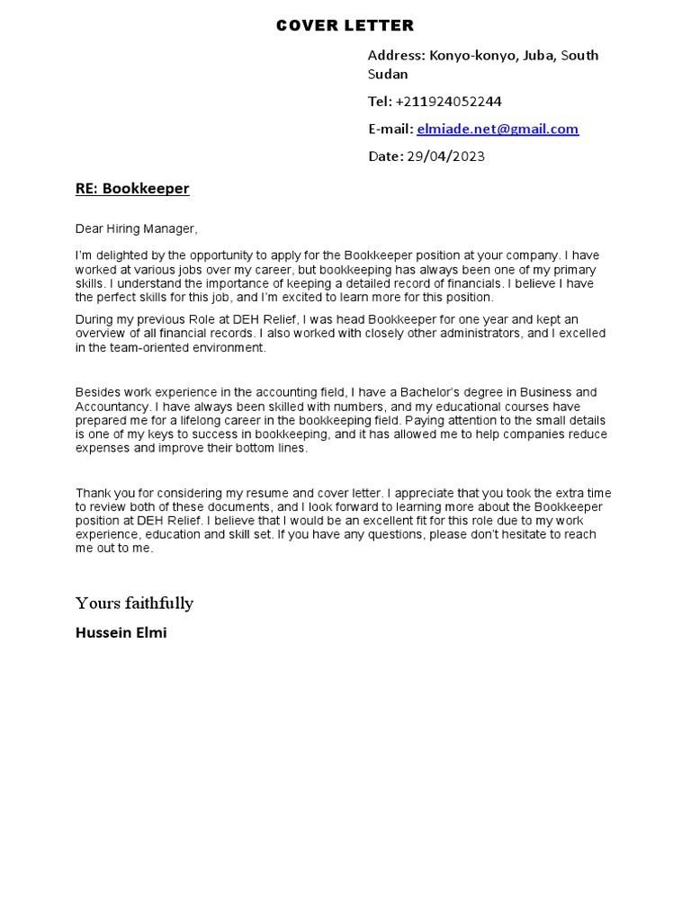 Cover Letter & Resume PDF