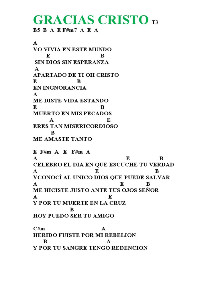 Gracias Cristo Casa de Oracion Acordes | PDF
