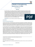 Role of Media in Strengthening Democracy in India: Research Article