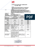 N° 2550-2022 CERTIFICADO DE CALIDAD TUBO PVC-U 160 MM SN-4 (S-20) ALCANTARILLADO NTP ISO 4435 (M)