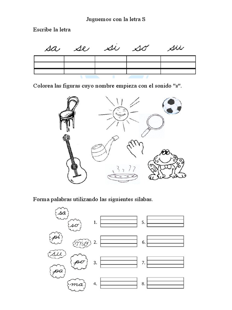 Actividades Divertidas con la Letra S | PDF | Ficción general