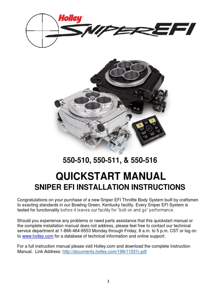 Sniper EFI Installation Quickstart Guide | PDF