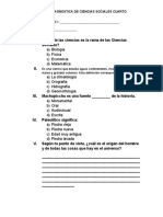 Prueba Diagnostica Cuarto Ciencias Sociales