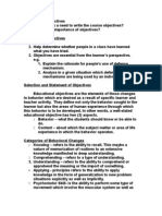 Guidelines On Formulating Objectives