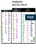 HMH High Frequency Word List by Module