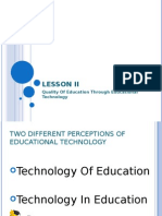 Lesson Ii: Quality of Education Through Educational Technology