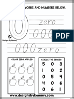 Zero To Nine Handwriting Worksheet