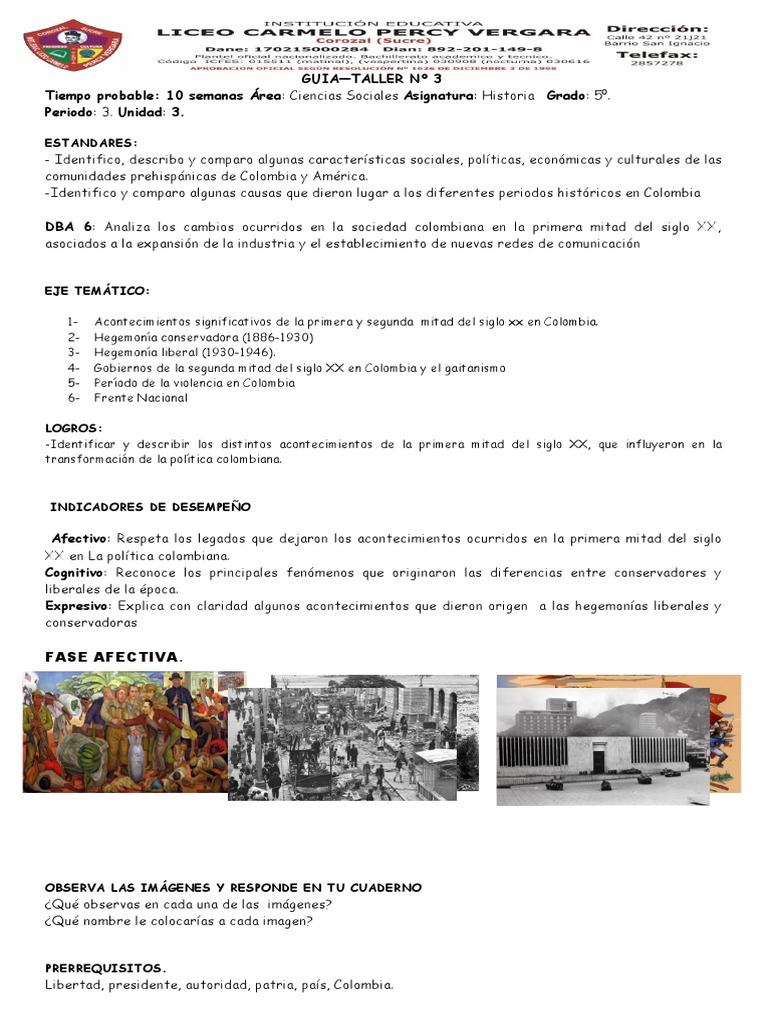 Guía D Historia Grado 5 Periodo 3 Descargar Gratis Pdf Colombia