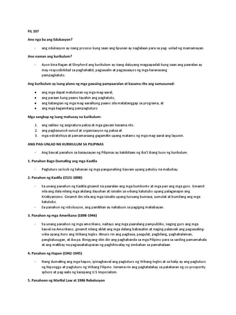 Fil 107 - Reviewer | PDF