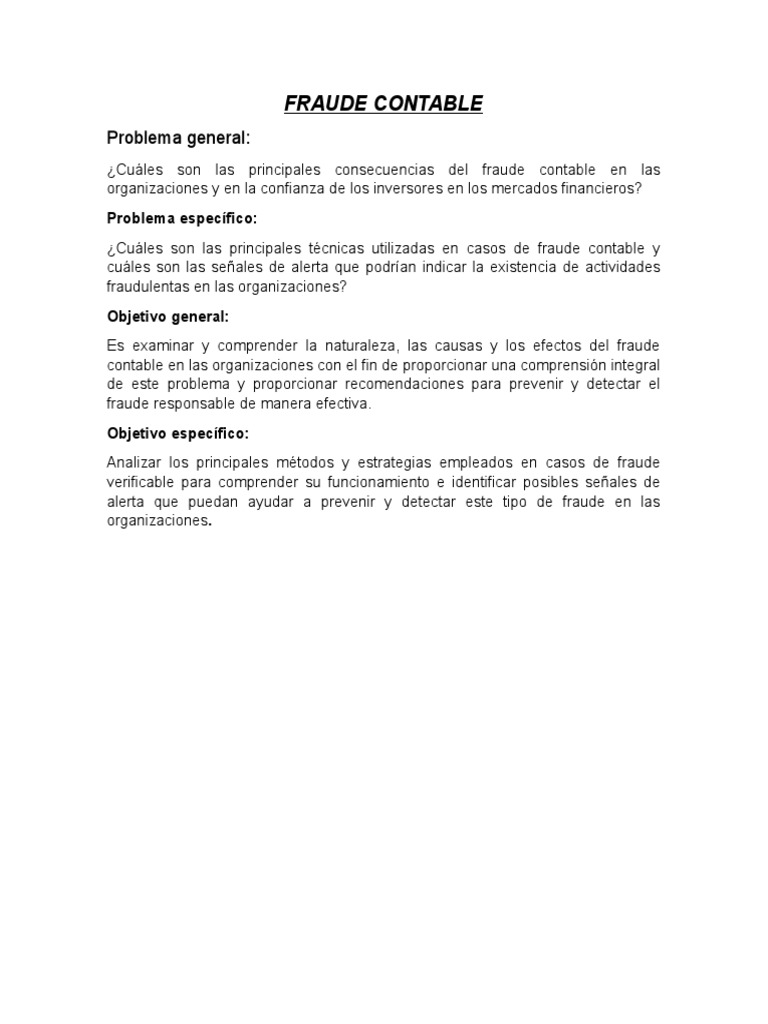Consecuencias y técnicas del fraude contable | PDF | Crecimiento ...