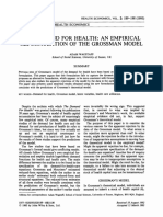 Wagstaff, Adam - 1993 - The Demand For Health - An Empirical Reformulation of The Grossman Model