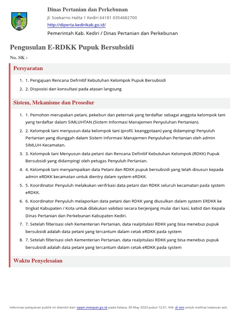 Proses Pengusulan RDKK Pupuk Bersubsidi | PDF