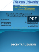 ID-20193007011 Presentation About Importance of Decentralization in Bangladesh