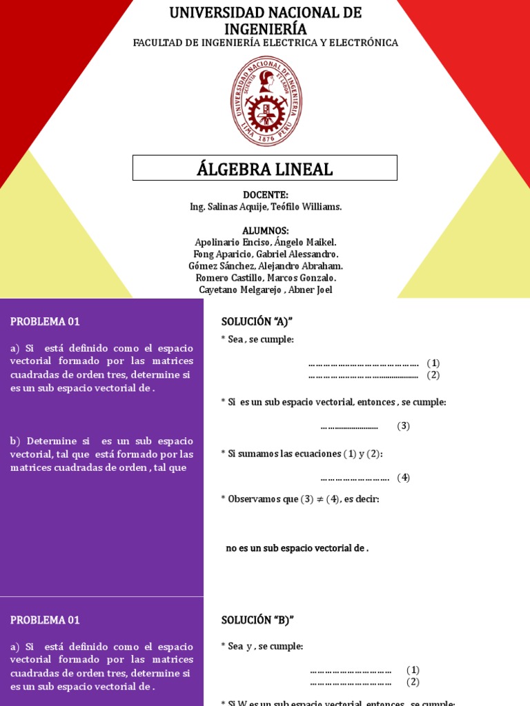 Algebra Lineal - Seminario | PDF | Base (álgebra lineal) | Espacio ...