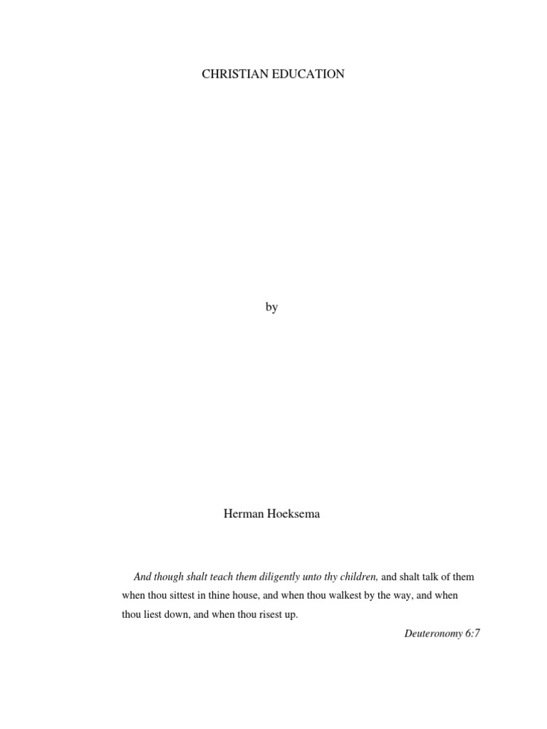 Christian Education by HH | PDF | Covenant Theology | Calvinism