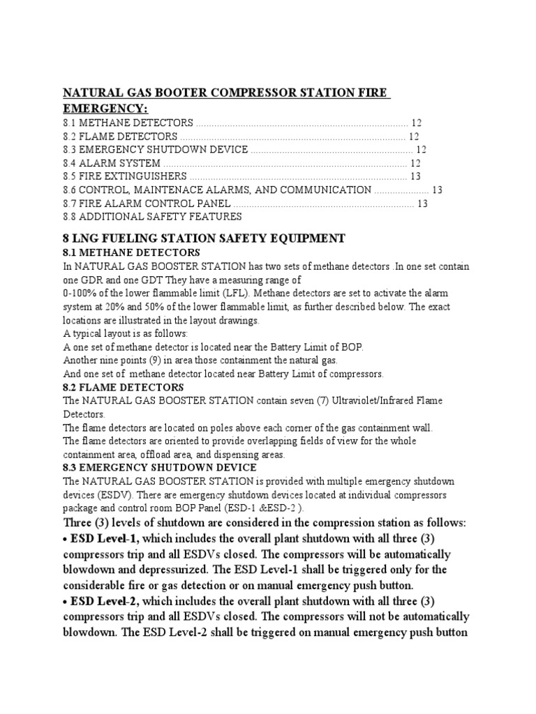 Natural Gas Booter Compressor Station Safety Equipment PDF