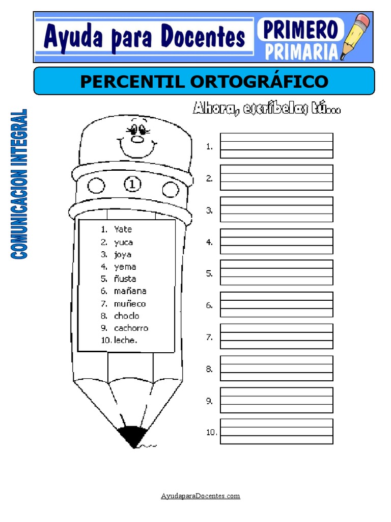 Percentil Ortografico para Primero de Primaria PDF