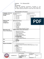 Profile of Learners Participating SANDRA