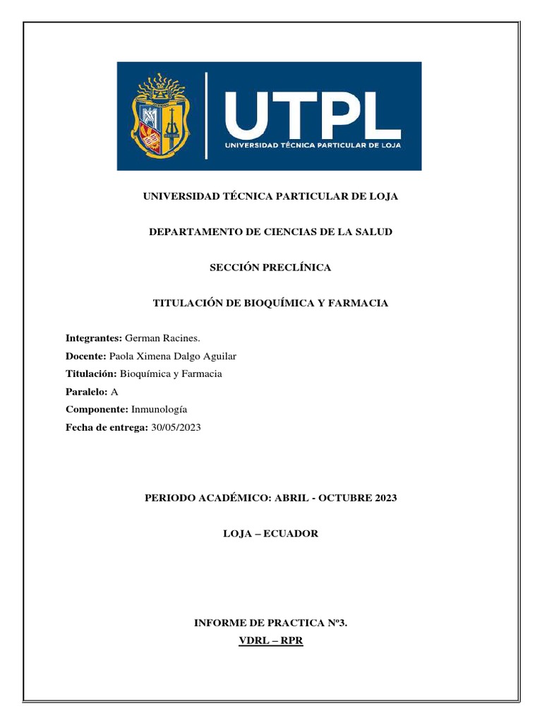 VDRL RPR | PDF | Especialidades Medicas | Medicina CLINICA