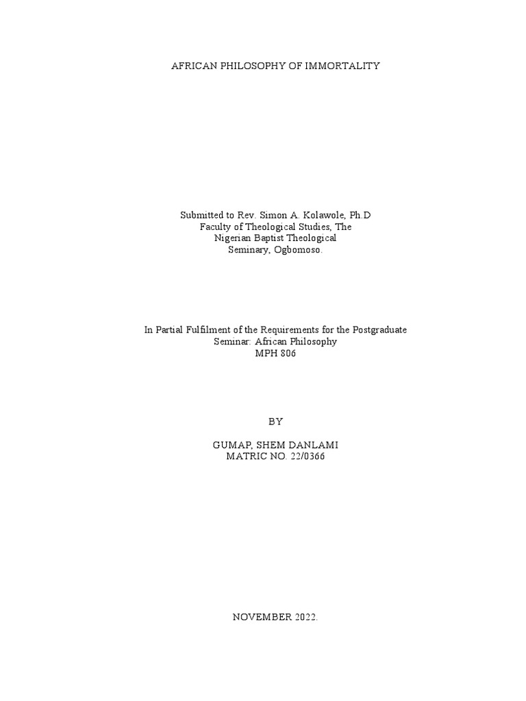 African Philosophy Pdf Jesus Soul