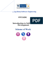 Scheme of Work - Introduction To Software Development