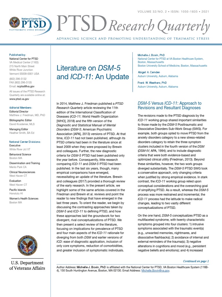 Dsm and icd ptsd update pdf