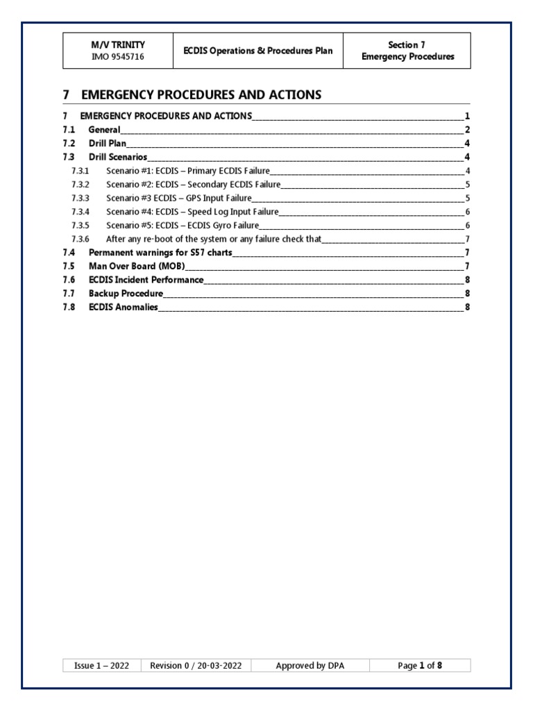ECDIS Emergency Procedures Overview | PDF