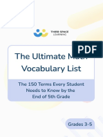 The Ultimate Math Vocabulary List Grades 3 - 5
