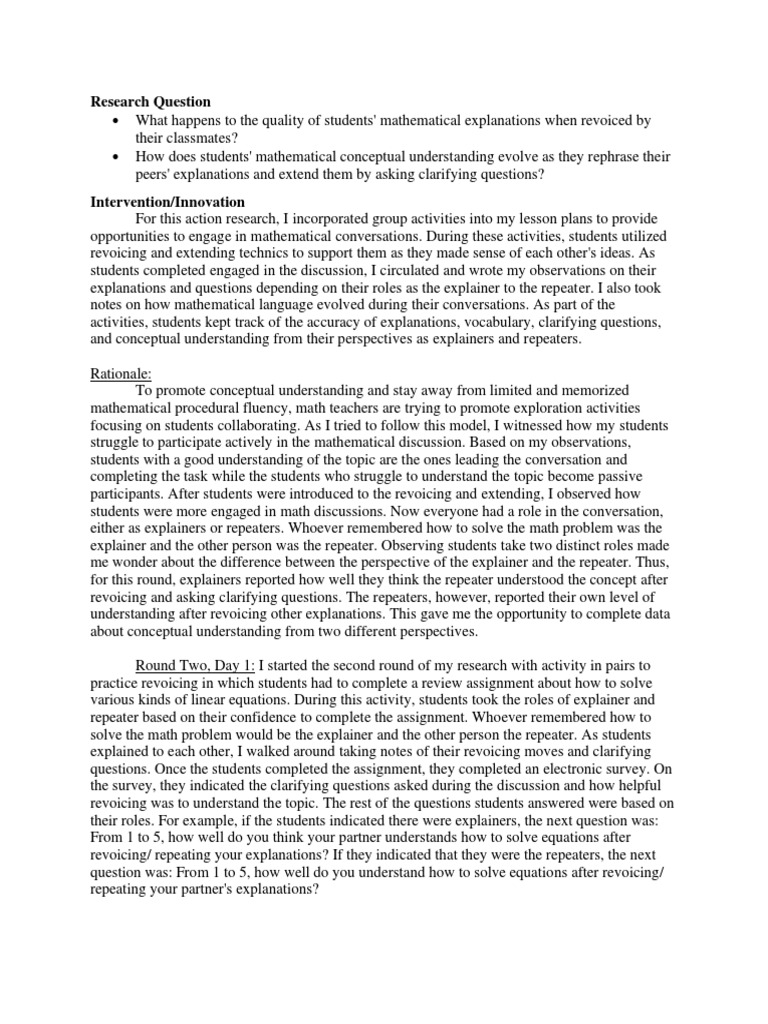 Impact of Revoicing on Math Understanding | PDF | Understanding | Data