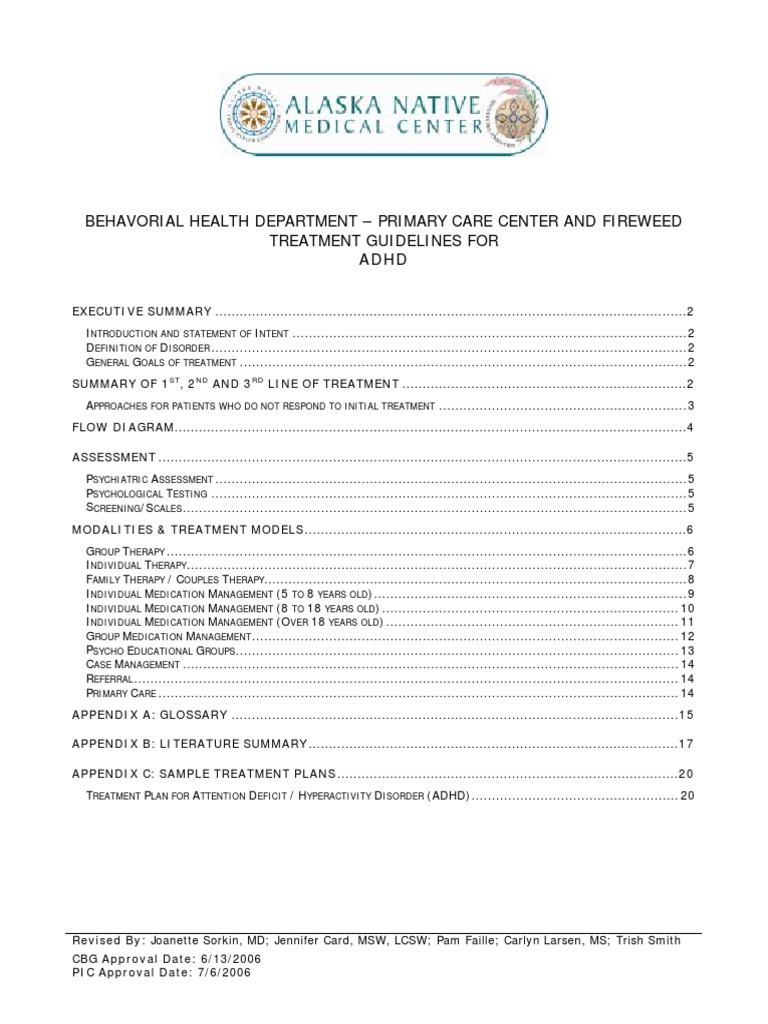 ADHD Treatment Guidelines Overview | PDF | Attention Deficit ...