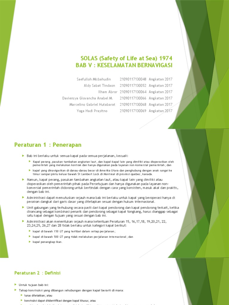 Keselamatan Bernavigasi dalam SOLAS | PDF