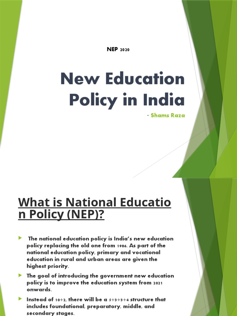 research paper on new education policy in india