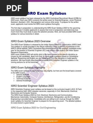 Isro Exam Syllabus 43 | PDF | Engineering | Electrical Engineering