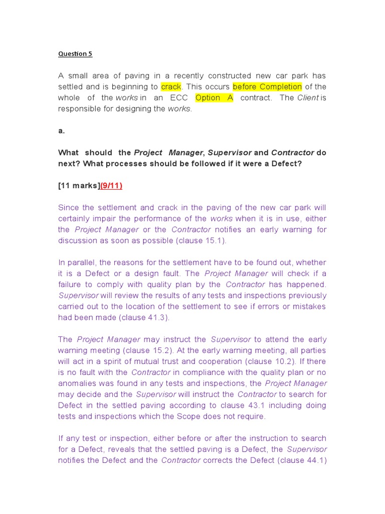 NEC4 Clause 61.4: Defect Management Process | PDF | Subcontractor ...