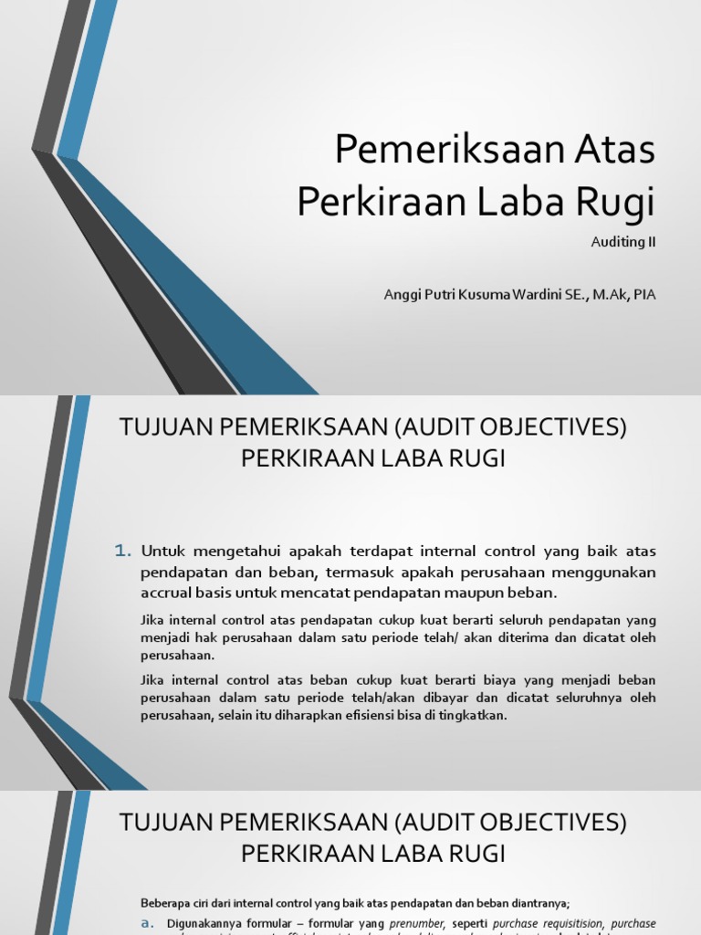 Audit Laba Rugi: Tujuan dan Prosedur | PDF