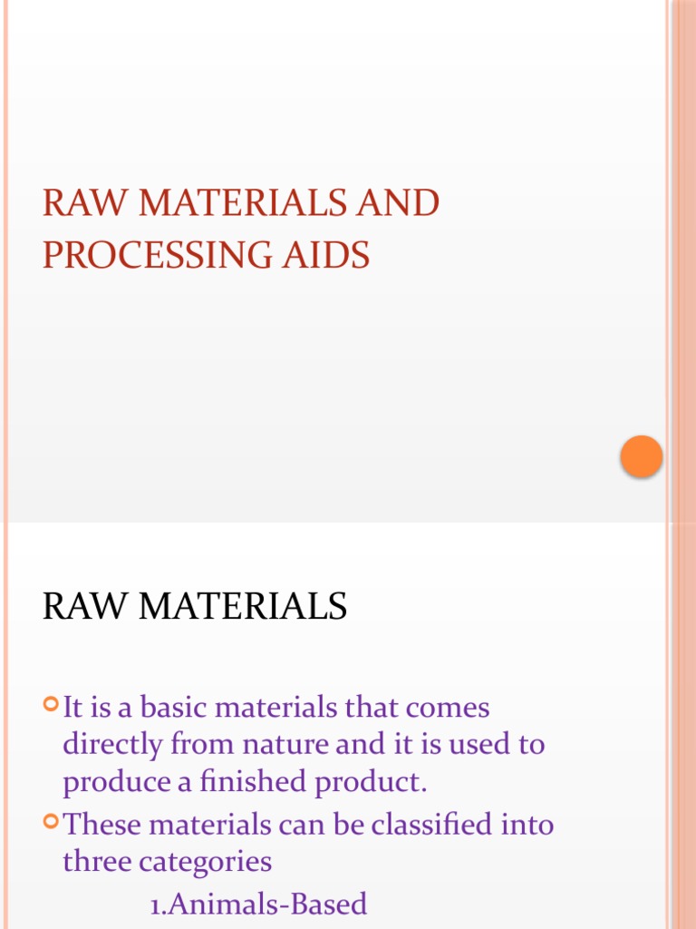 Raw Materials and Processing Aids PDF