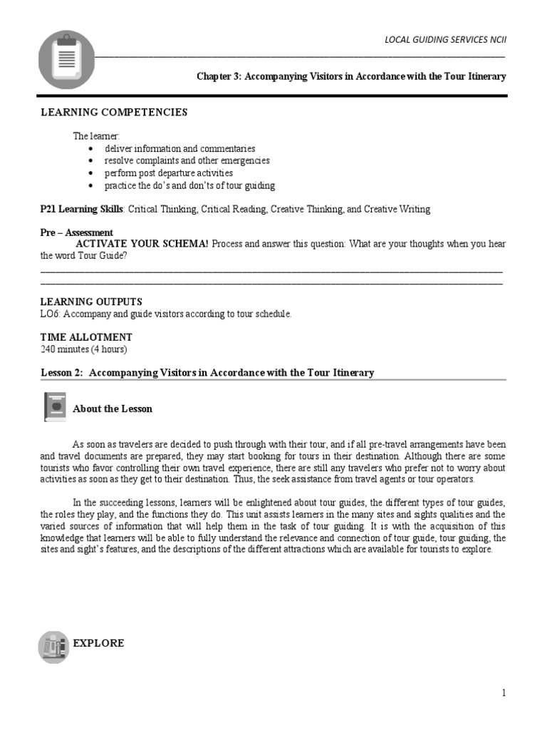 Tour Guide Training and Techniques | PDF