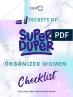 21 Secrets of Super Duper Organized Women Checklist
