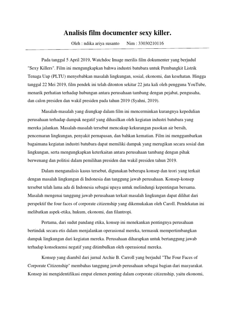Analisis film documenter sexy killer pdf