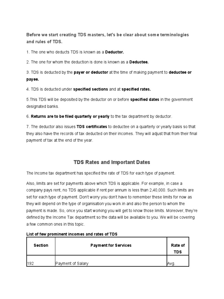 Before We Start Creating TDS Masters, Let's Be Clear About Some