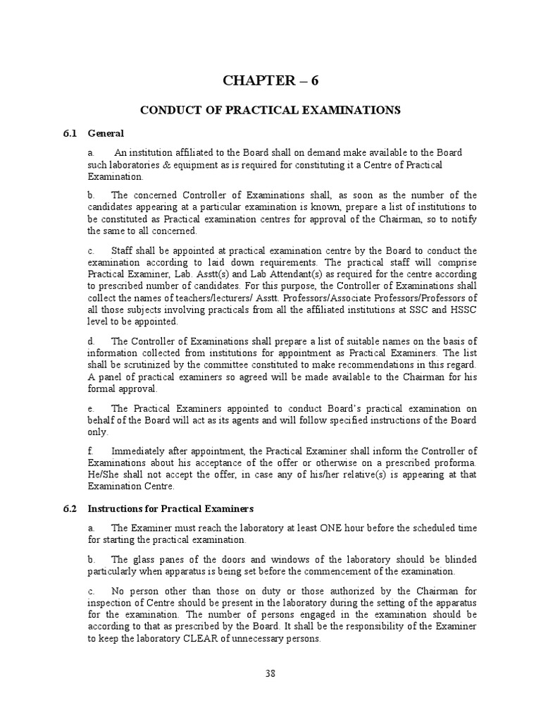 6-Conduct of Practical Examination | PDF | Laboratories | Signature