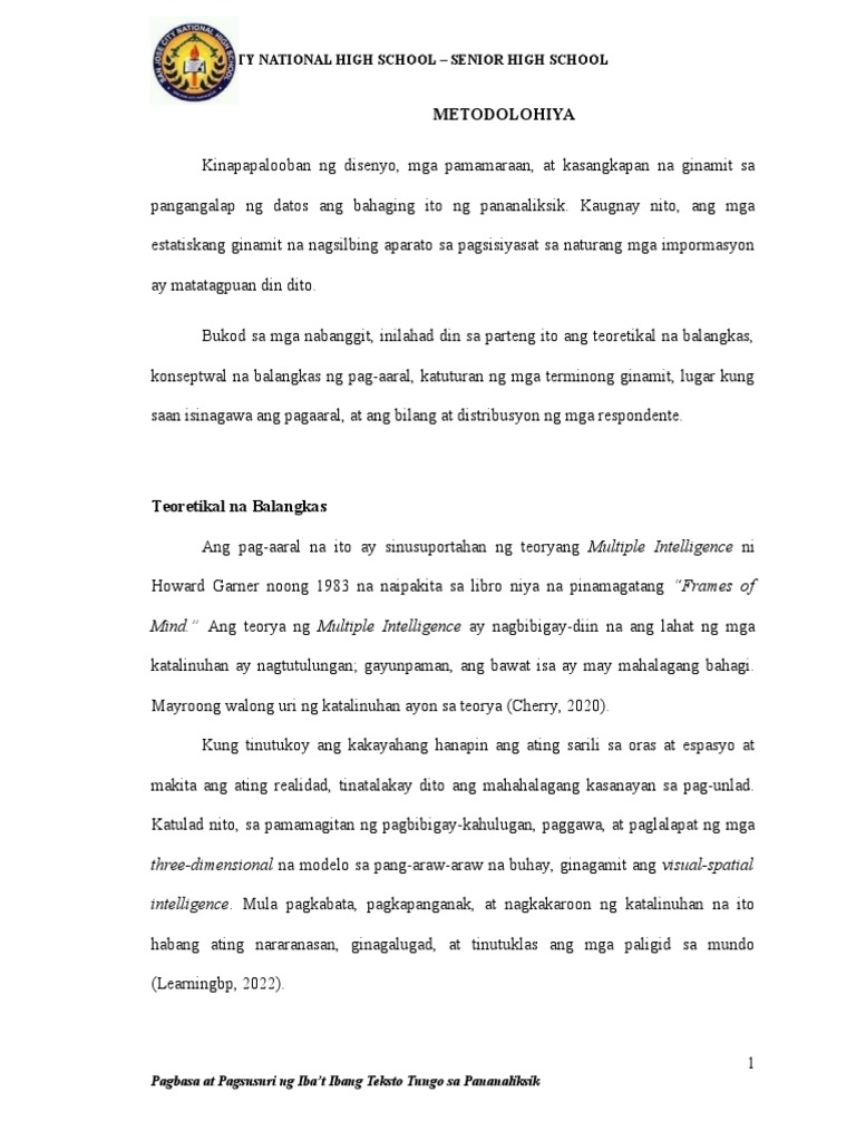 Chapter 3 Metodolohiya | PDF