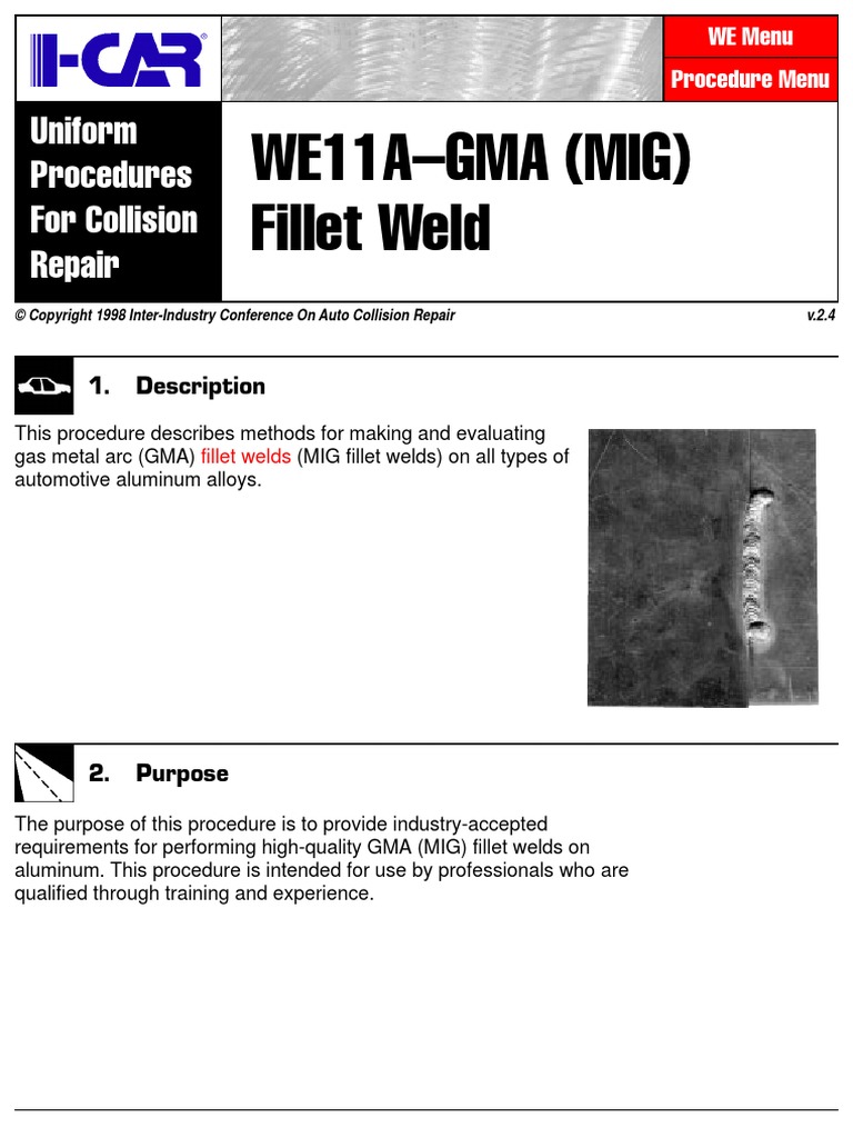 Procedures For Collision Repair PDF Welding Construction