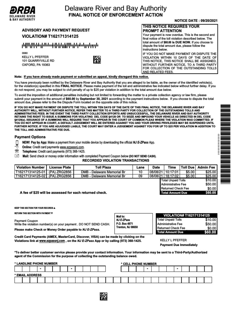 Violation List PDF Lease Credit Card